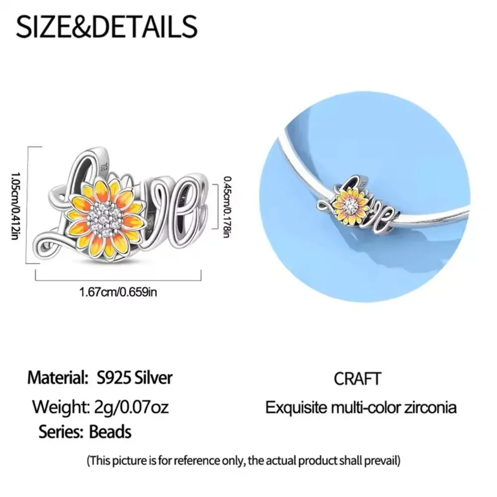 LOVE Sunflower Charm